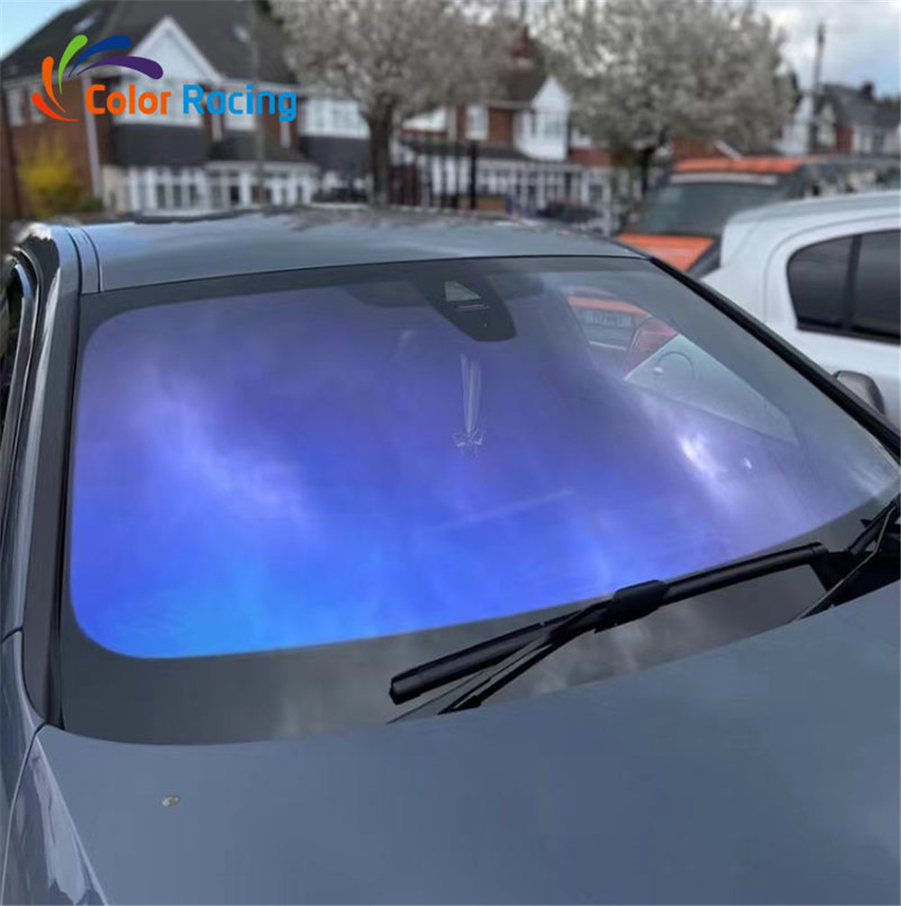 60% visible light transmission chameleon car window film purple
